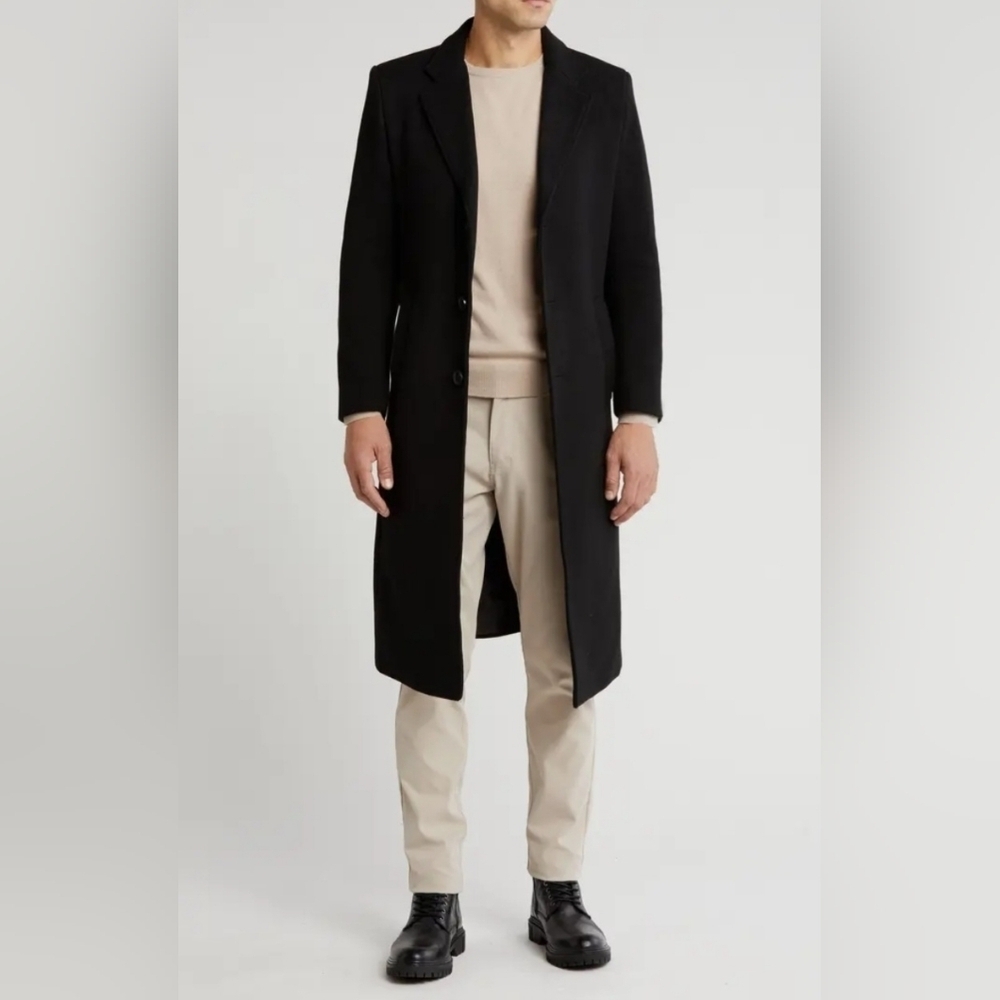 Braveman Wool Blend Overcoat In Black Mens Size XXL Winter Coat Dress Coat